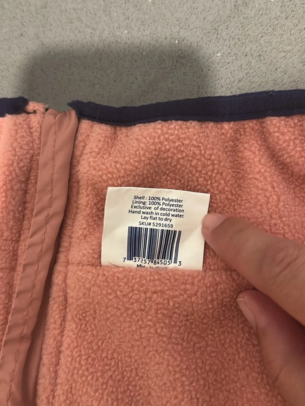 S/M Dog Plush Zip Jacket in Light Pink